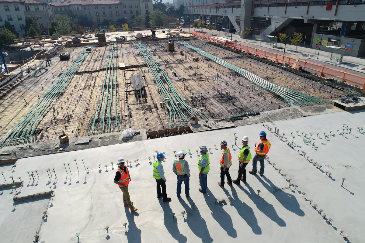 Site team reviewing a construction project